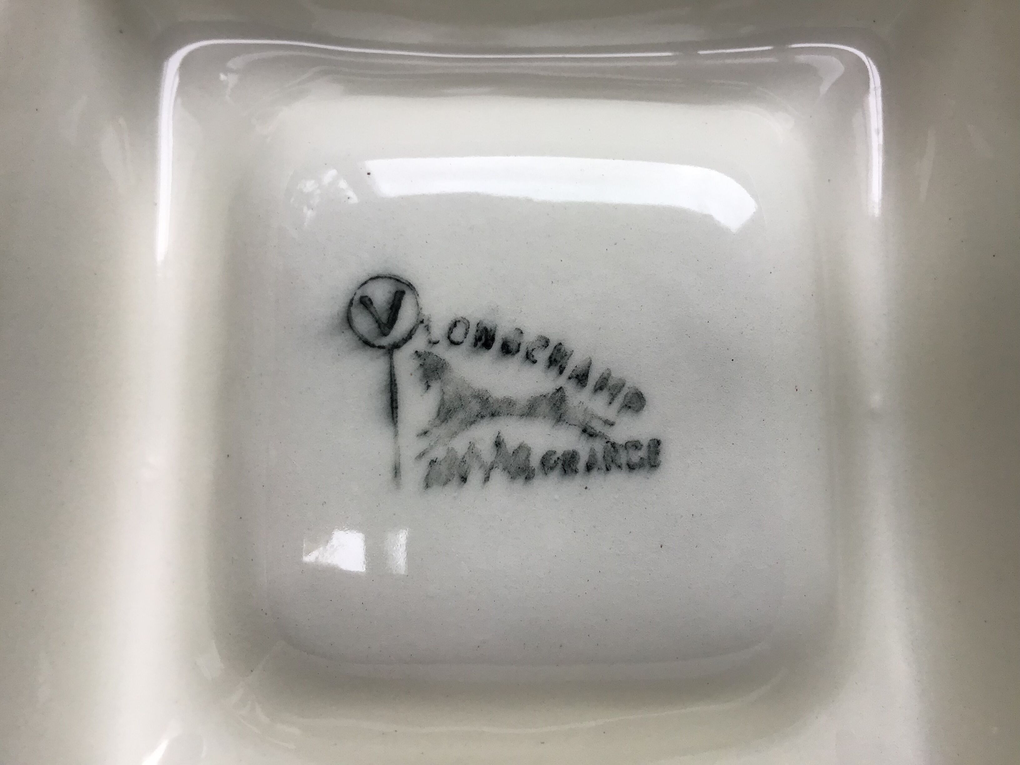 Ariel cigarette advertising ashtray - Faïencerie de Longchamp