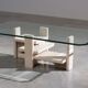 Postmodern Architectural Travertine Coffee Table, 1970s