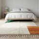 Handmade traditional Beni Ourain Berber rug with colourful patterns, 2/3 m.
