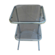 Bedside table or shelf double smoked glass and stainless steel tubes