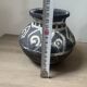 Lot of 3 ancient pots from Indonesia, black terracotta, wabi-sabi.