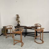 Set of 4 Allmimö stools in solid oak