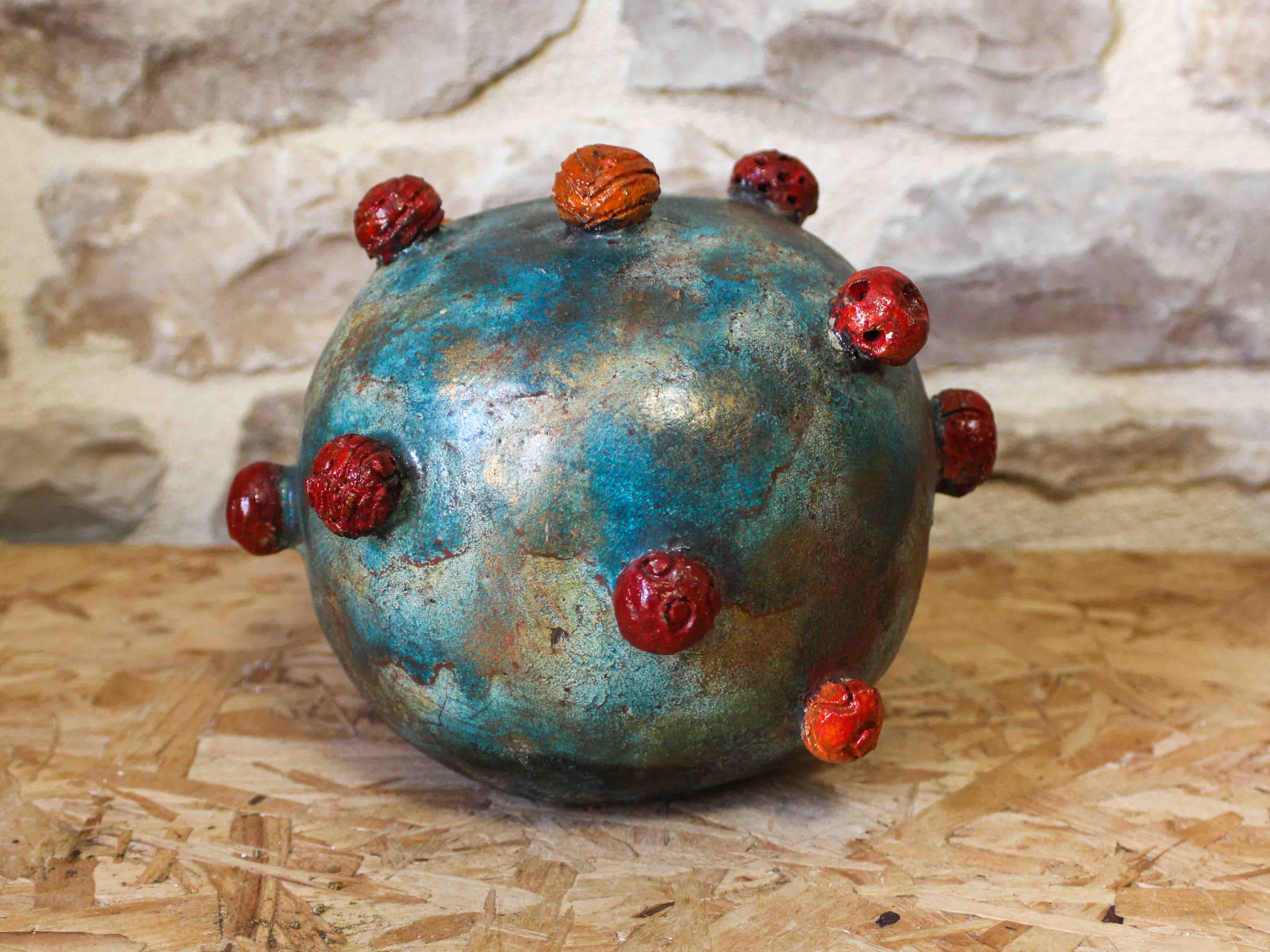 Glazed raku head