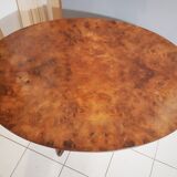 Table d'appoint ovale Louis Philippe d'époque en noyer et ronce de noyer ,pied tripode
