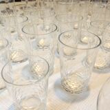 Set of 36 glasses cups baccarat ecaille richelieu + various flutes cuts