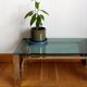 1970s chrome metal designer coffee table