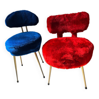 Chaise moumoute vintage