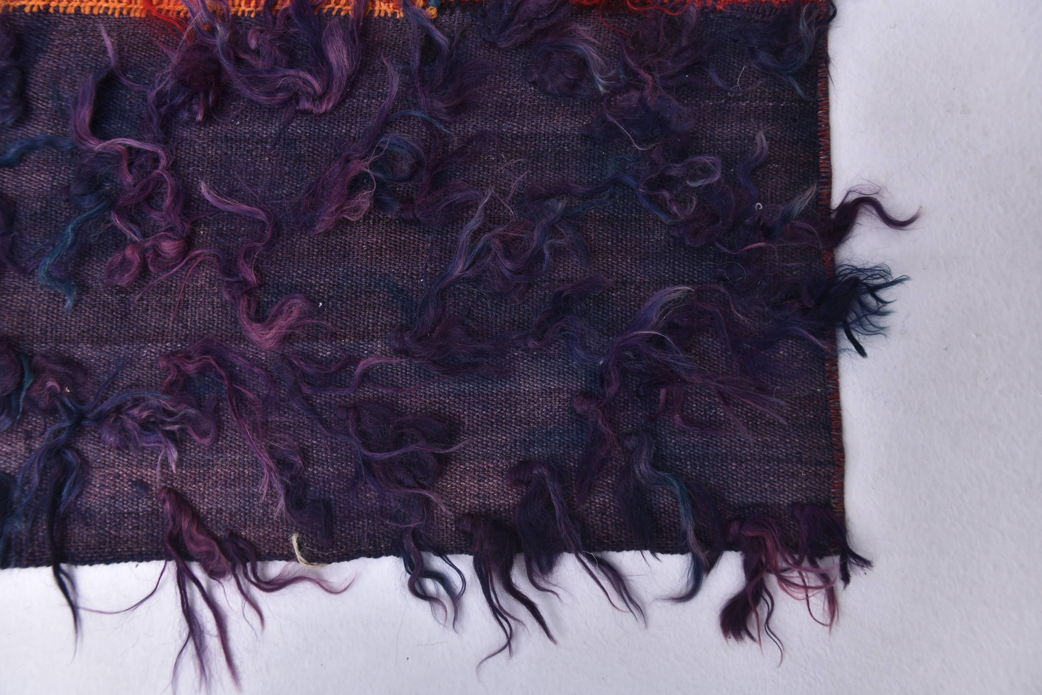 2x6 Red Blue Wool Vintage Runner Rug, 66x190Cm SK 240489