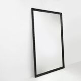 Baroque black large oak fireplace mirror, France ca. 1850