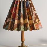 Brass Table Lamp with Teak, Asea, Sweden 1950s