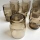 Lot de 10 verres à eau en verre fumé années 70