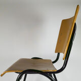 Marko school chair by Ynske Kooistra wood and metal 60s