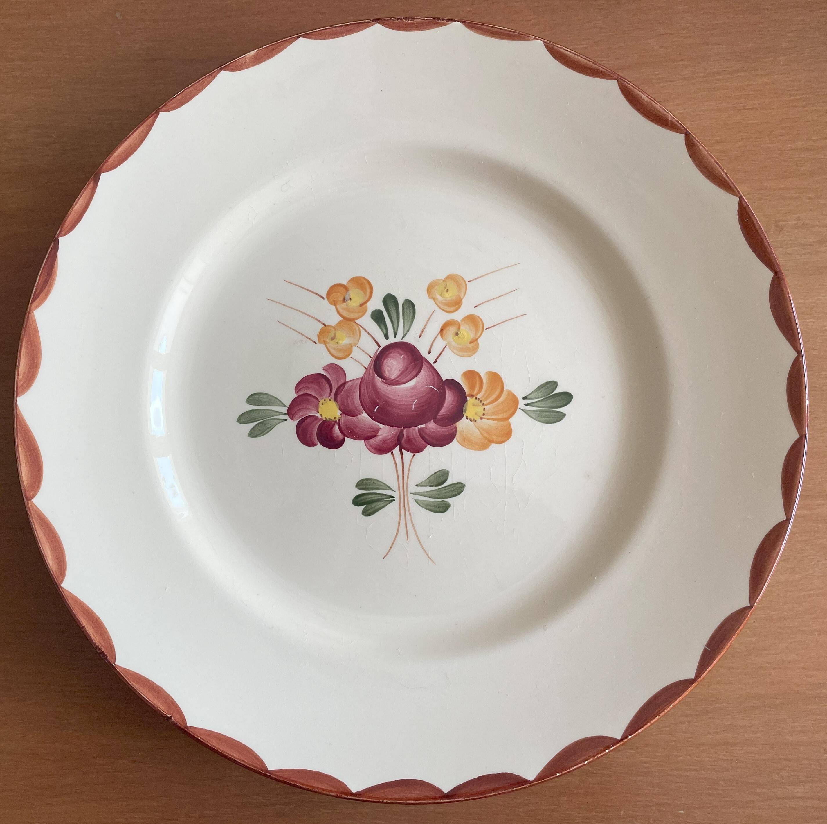 Pair of antique Longchamp earthenware dishes