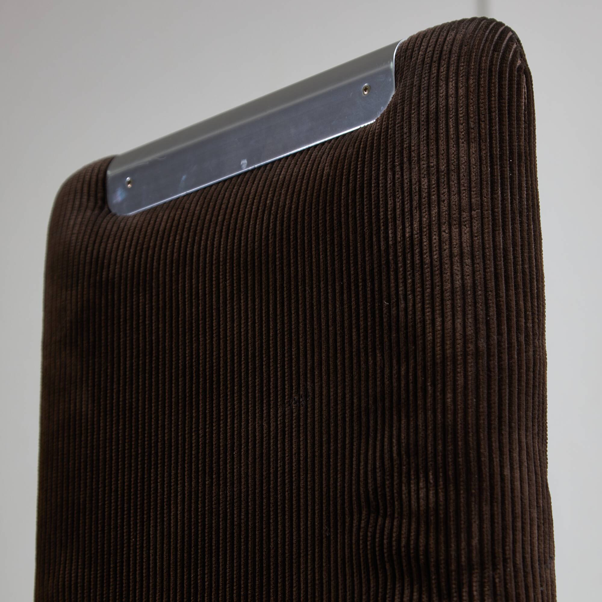 Italian Corduroy Chairs with Chrome Details by Luigi Saccardo, 1970s