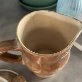 Pitcher and two Longchamp stoneware cups