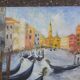 Huile sur panneau du Grand Canal à Venise