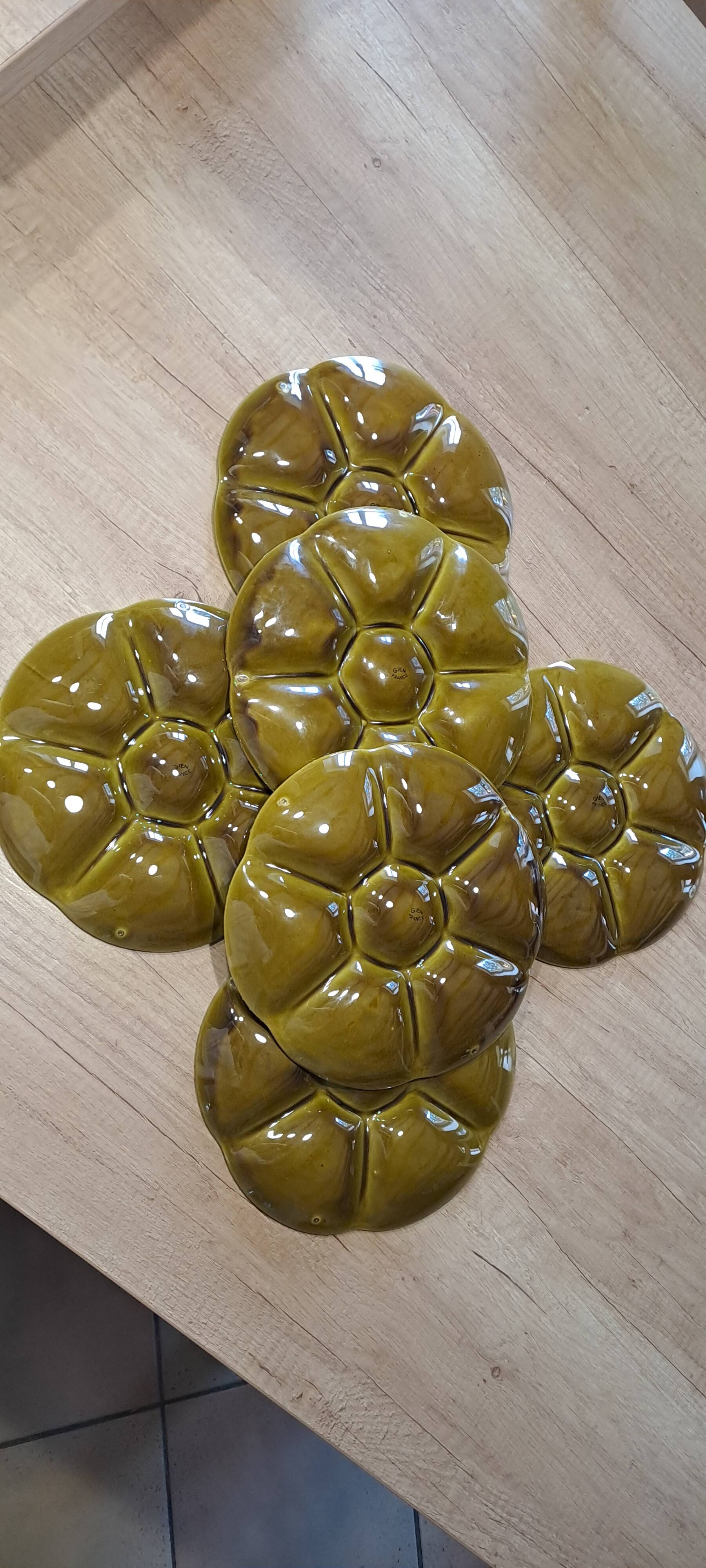 Gien earthenware oyster plates