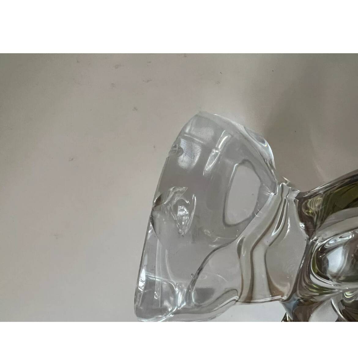 Pair of crystal candlesticks from Vannes le Chatel, 1960