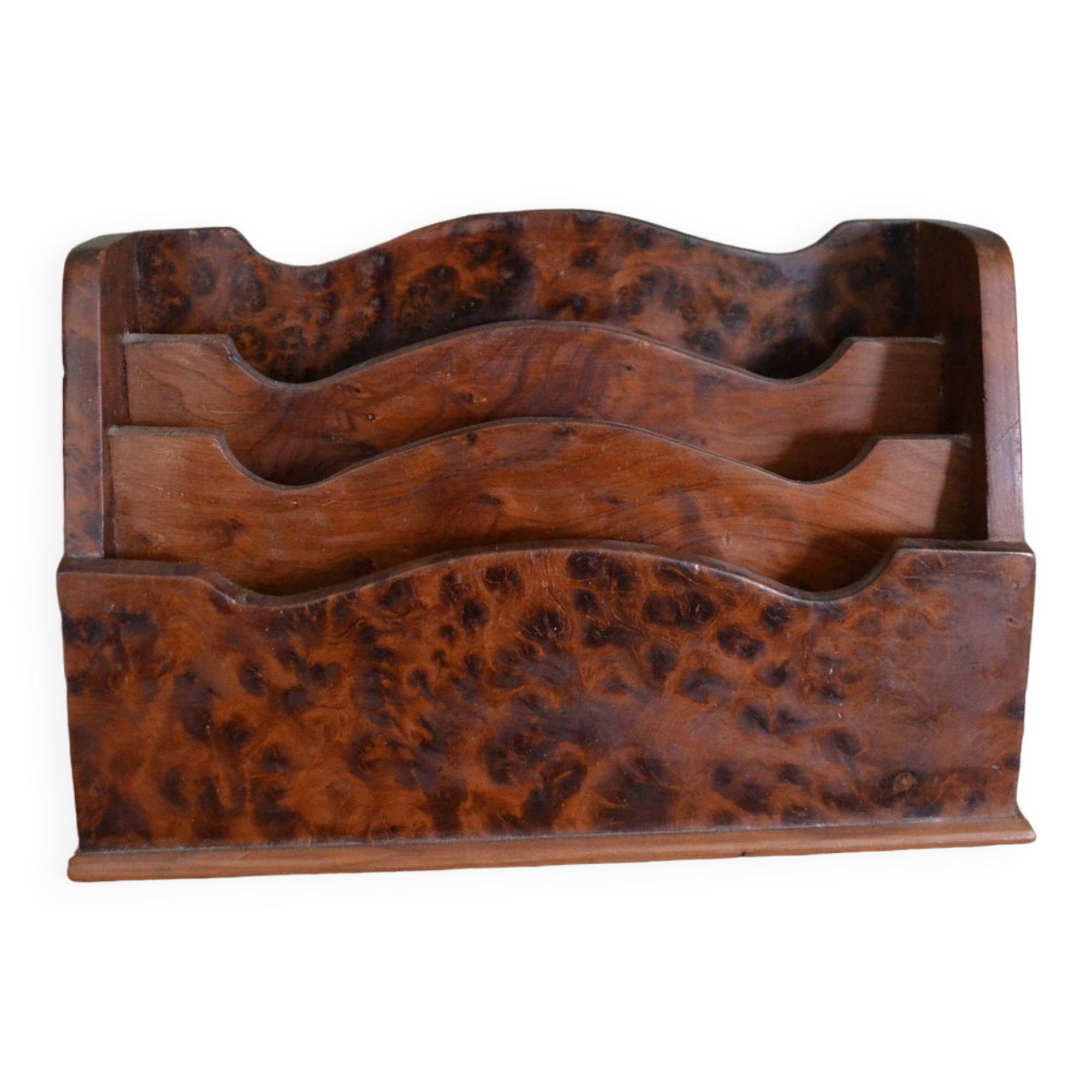 Burl wood mail holder