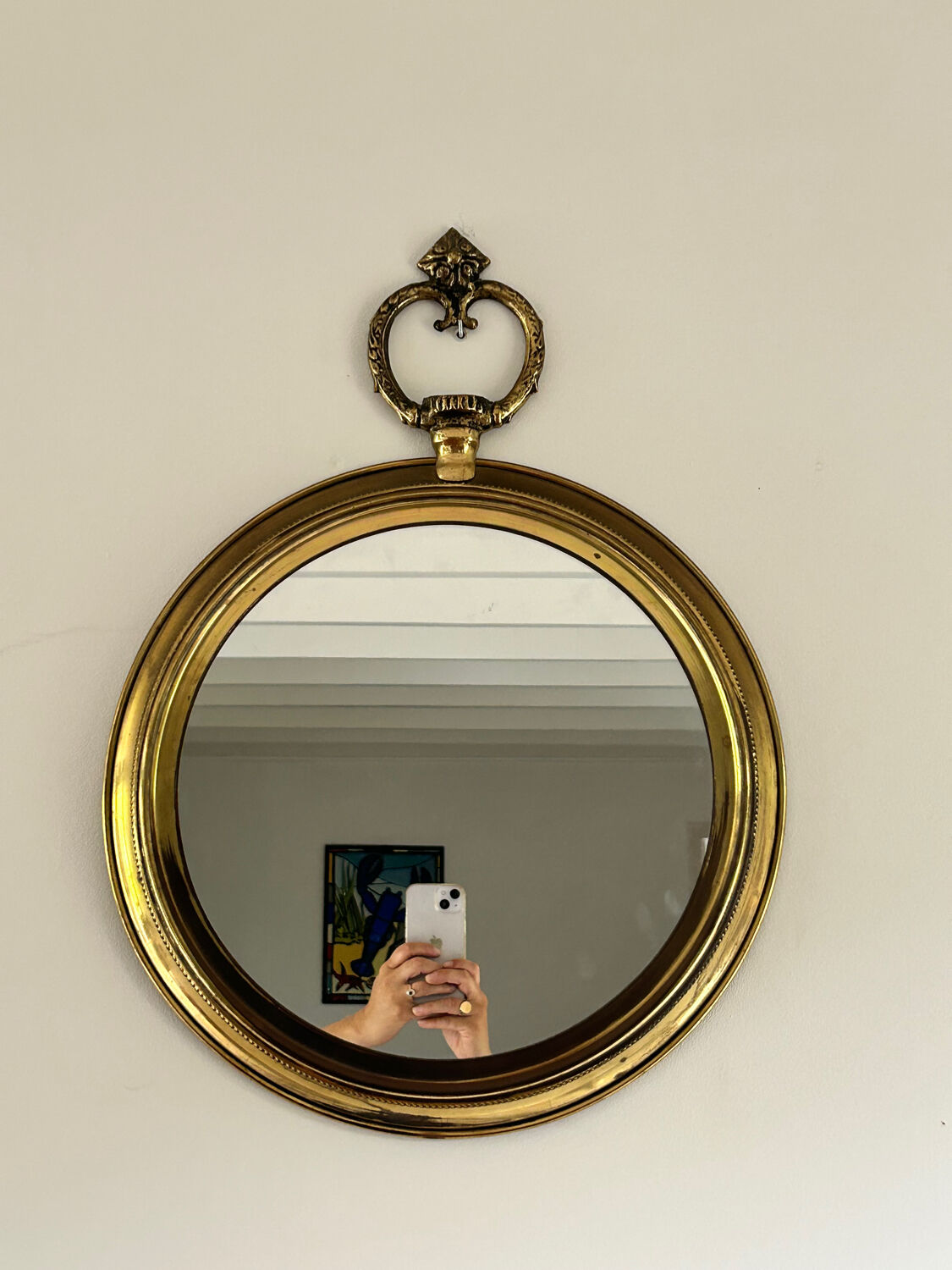 Round brass mirror