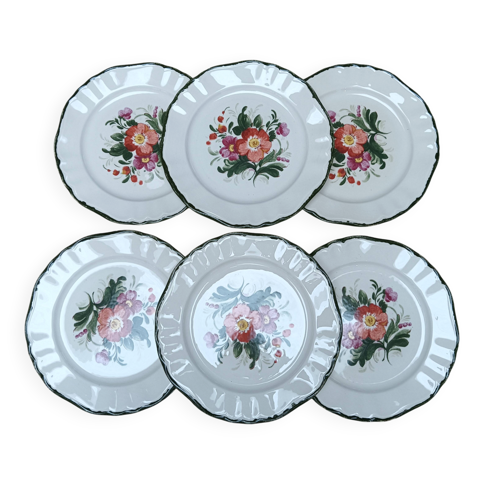 Vintage plate in Pagnossin earthenware, Treviso Italy – Floral decoration