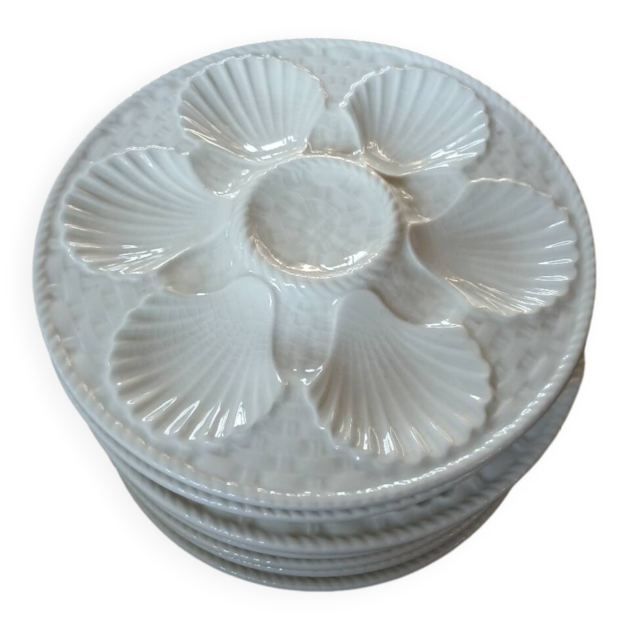 8 old Longchamp oyster plates