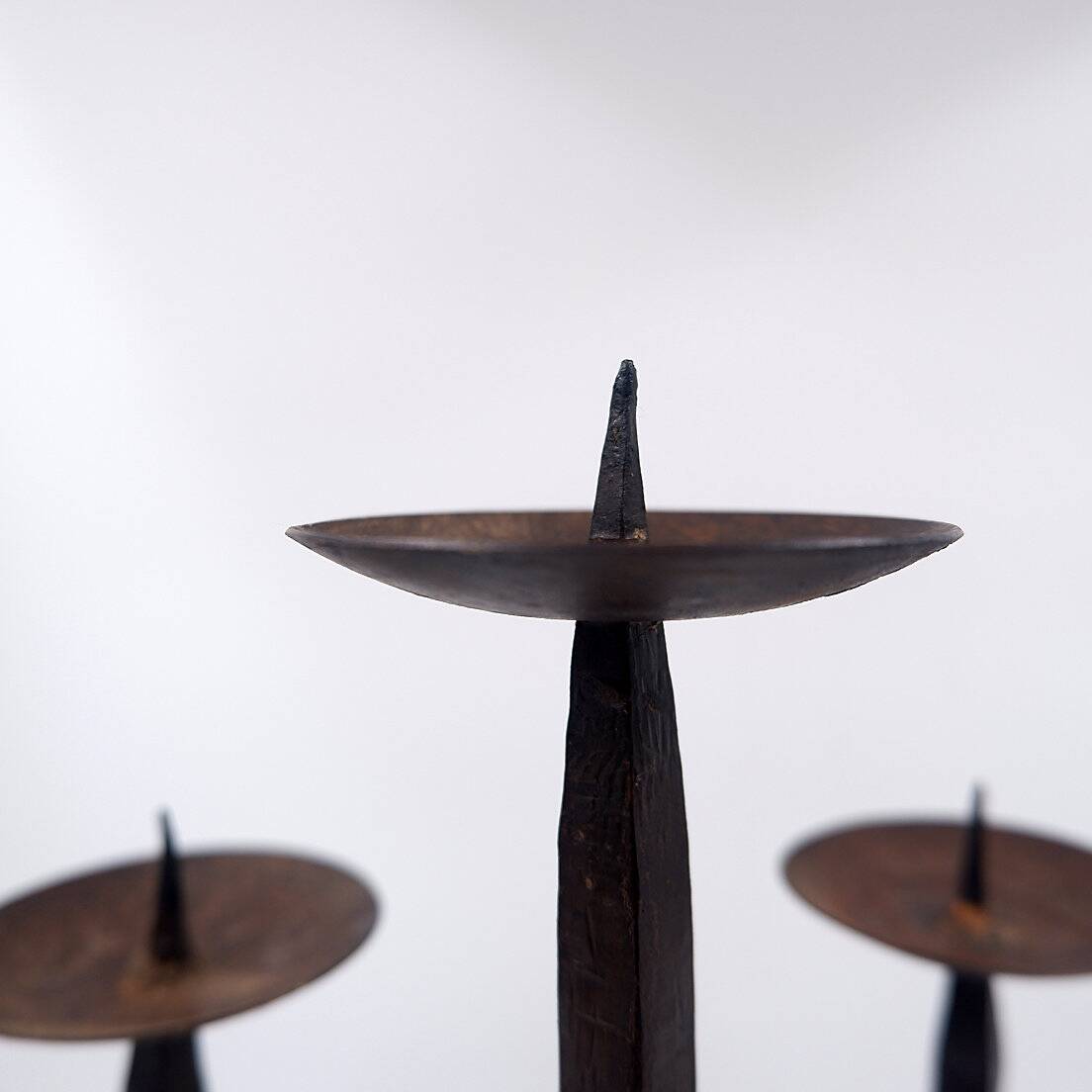 Vintage 5-arm wrought iron candle holder - 1970s