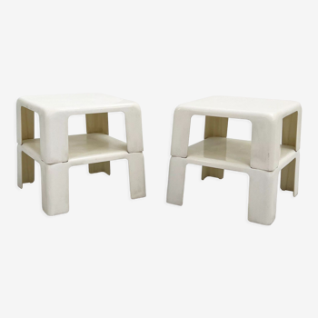 Set of 4 white "Quattro Gatti" side tables by Mario Bellini for C&B Italia, 1960