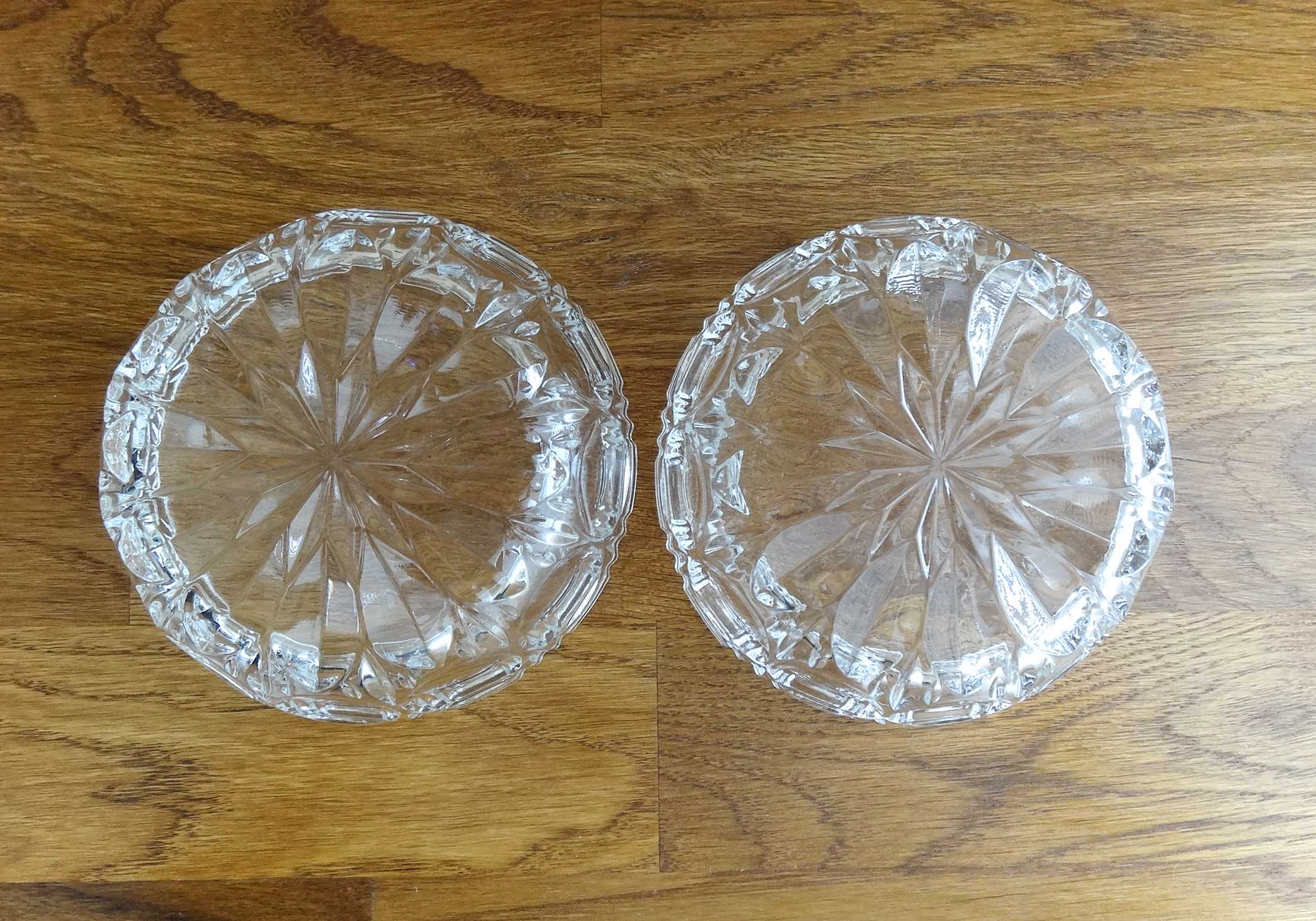 Two bohemian crystal cups
