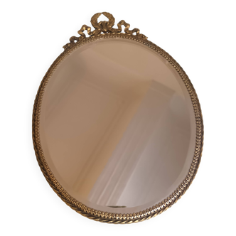 Louis XVI style gilded oval mirror