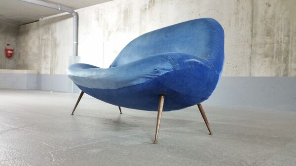 Canapé sofa egg biomorphique de Fritz Neth pour correcta années 1955