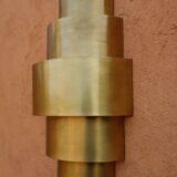 Art Deco rounded brass wall light