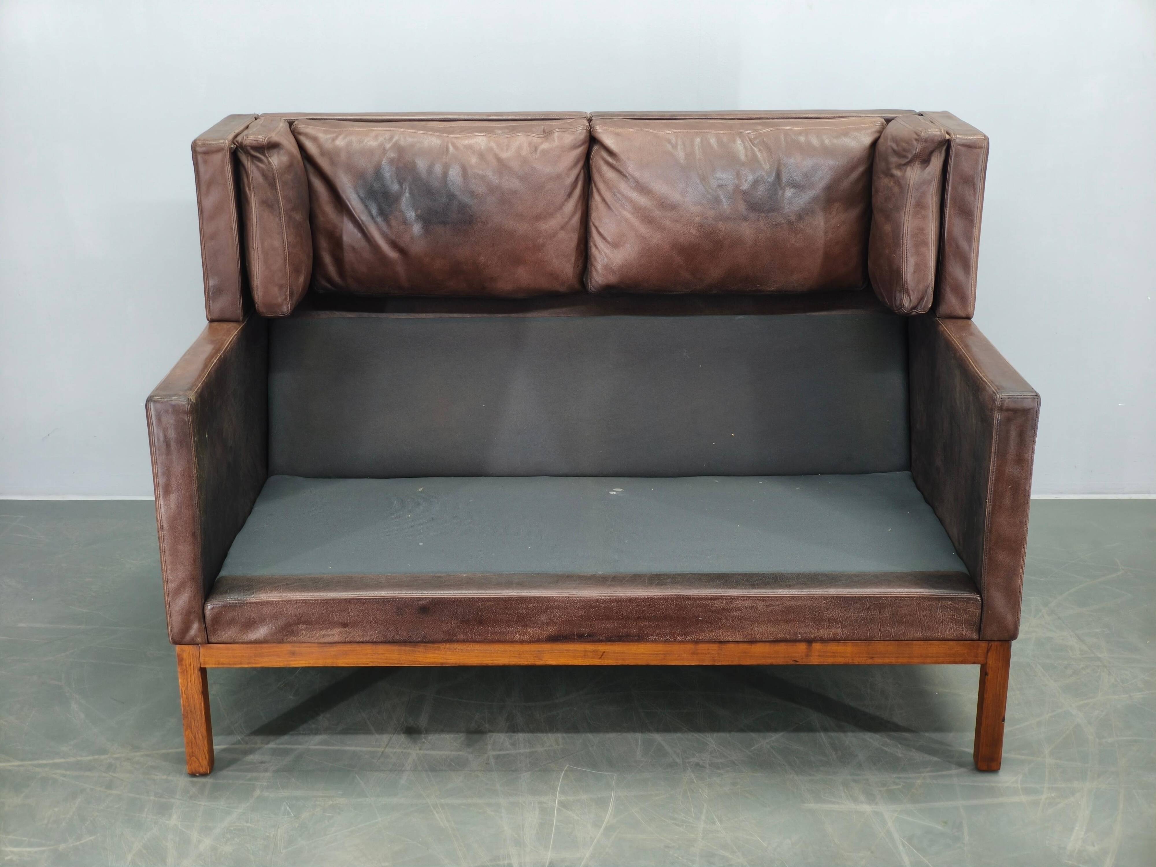 Jørgen Kastholm JK 922 Vagon Buffalo Leather Sofa Denmark