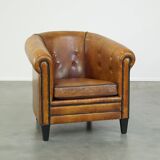 large luxury sheep leather club chair with a unique appearance