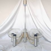 5-branched chandelier by Sciolari, Italy, space age, 1970