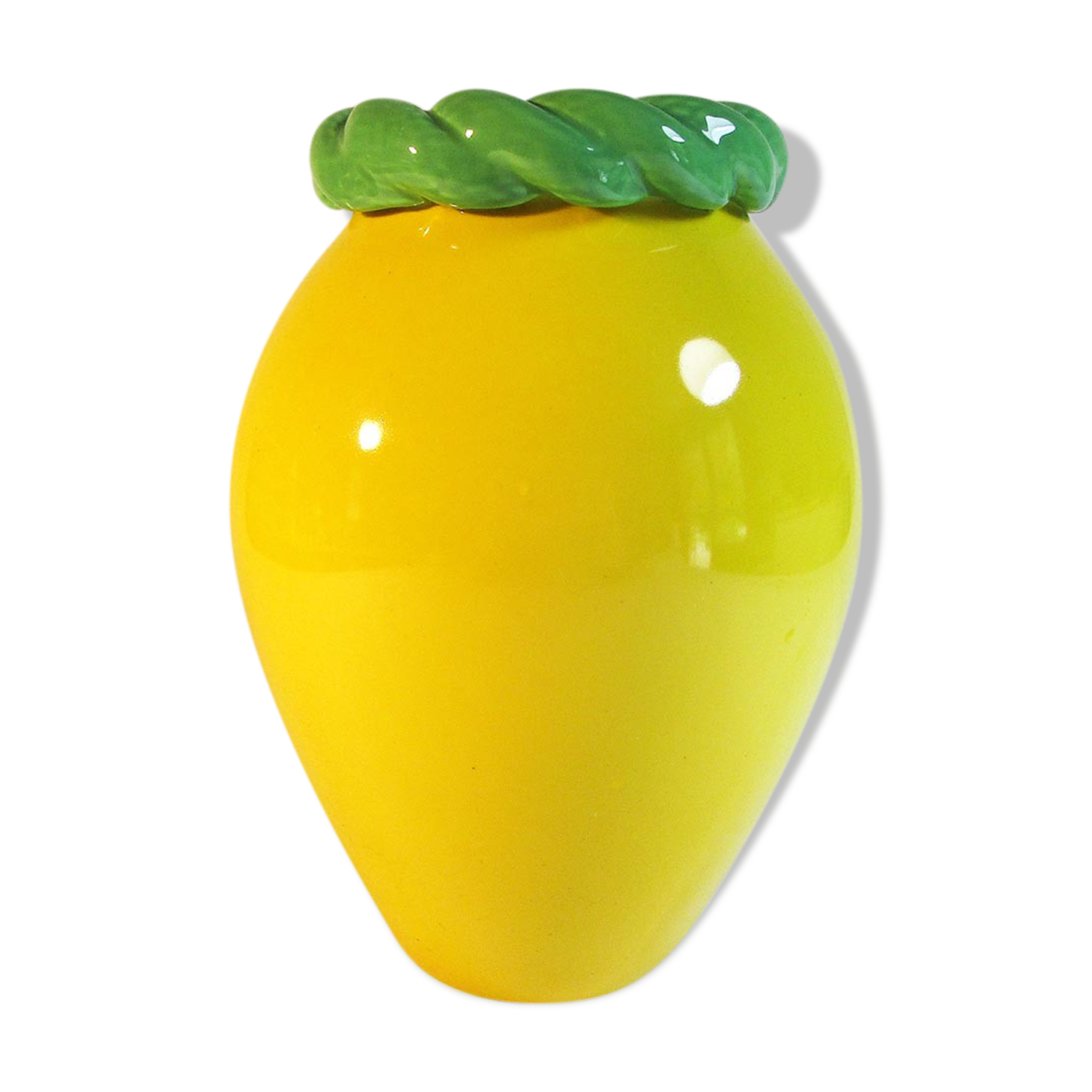 Yellow ceramic vase