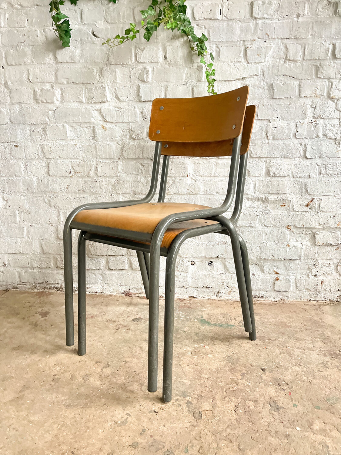 Pair of Mullca school chairs adult size