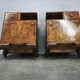 Pair of Art Deco Walnut Nightstands, Czechoslovakia, 1930s