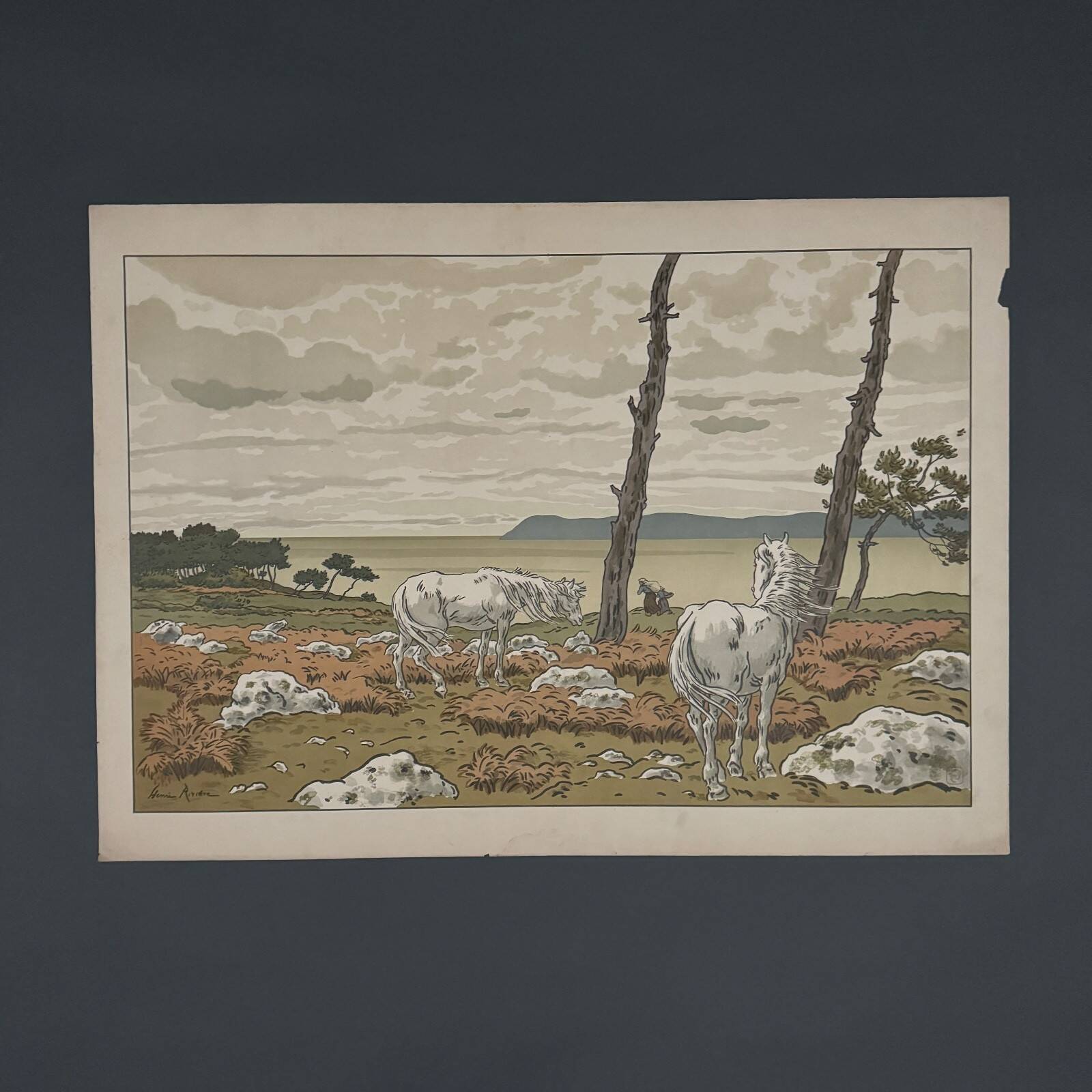 Lithographie par Henri Rivière Les Aspects de la Nature - La Baie