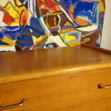 Chest of drawers vintage rag maker from the 60s light wood