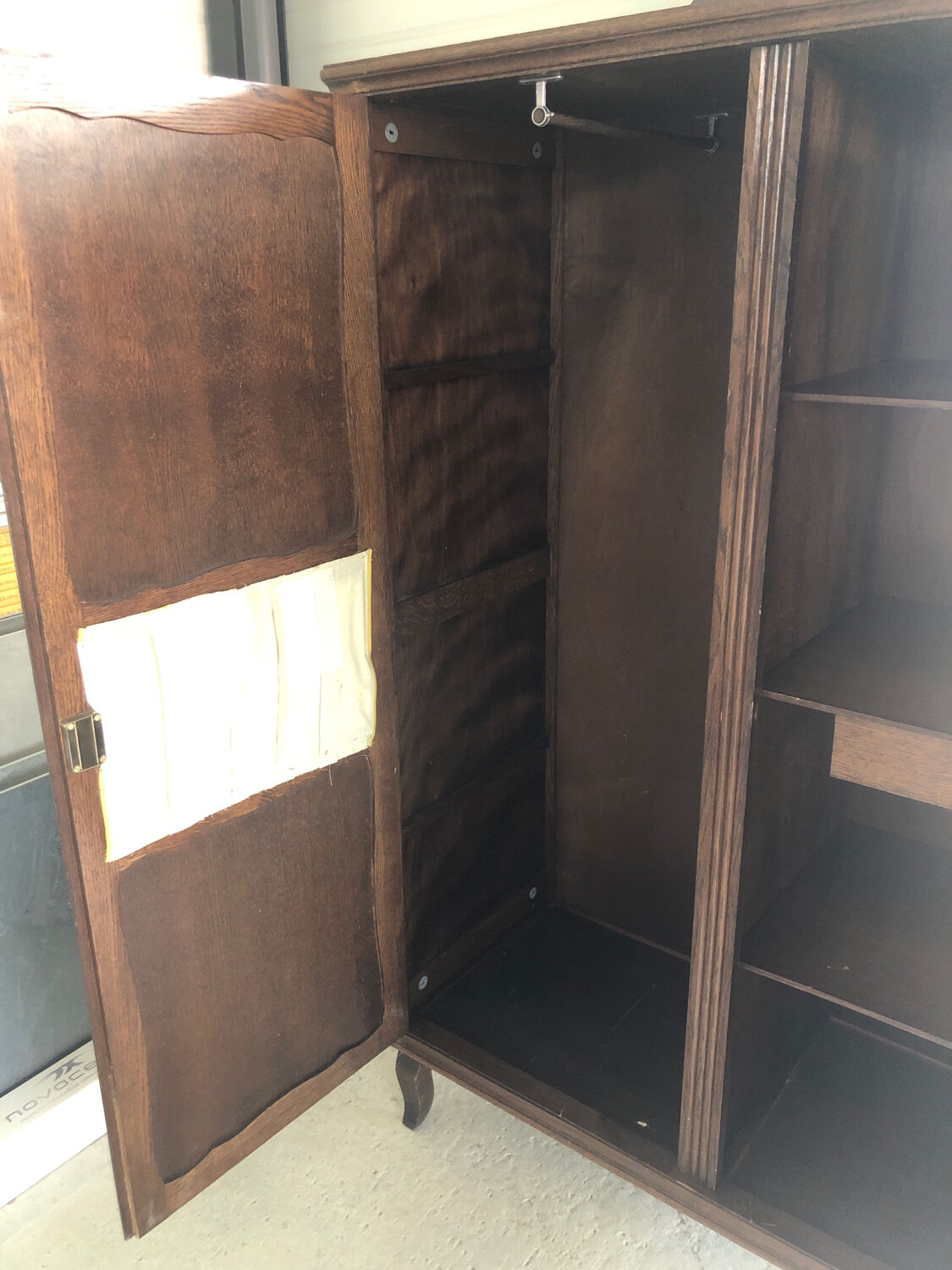 Wardrobe half wardrobe and old oak shelves