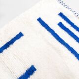 Beni Ouarain Berber rug with Majorelle blue patterns, 1.49 x 1.03 m