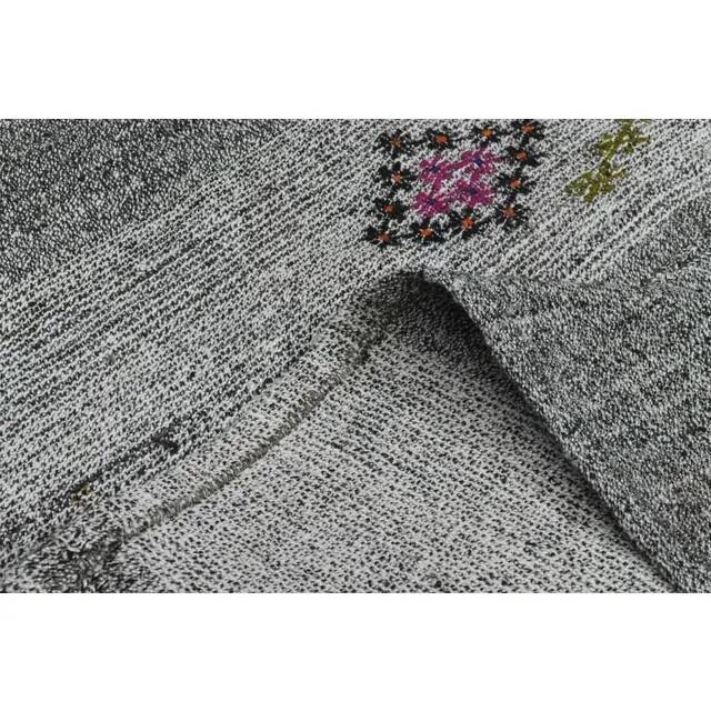 1970s Vintage Turkish Oushak Handmade Wool Cotton Gray Area Rug 200x316
