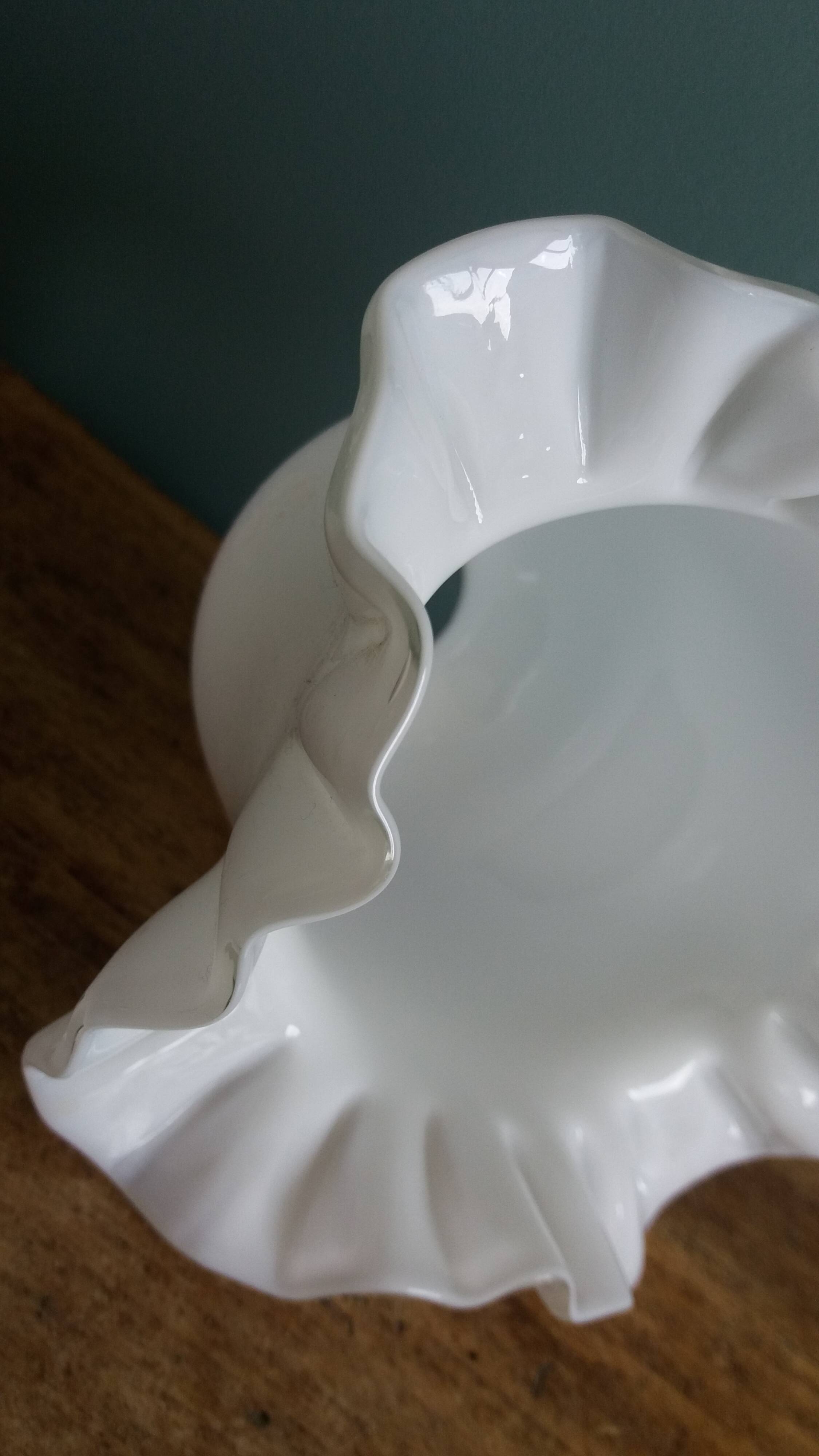 White opaline glass lampshade