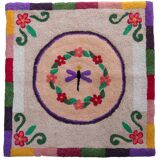 Tapis contemporain ora hooked en laine (99cm x 102cm), édition unique