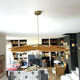 Suspension florale lin et rotin