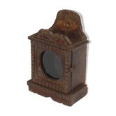 Wall showcase small old clock box patina of origin india 18x11x25cm