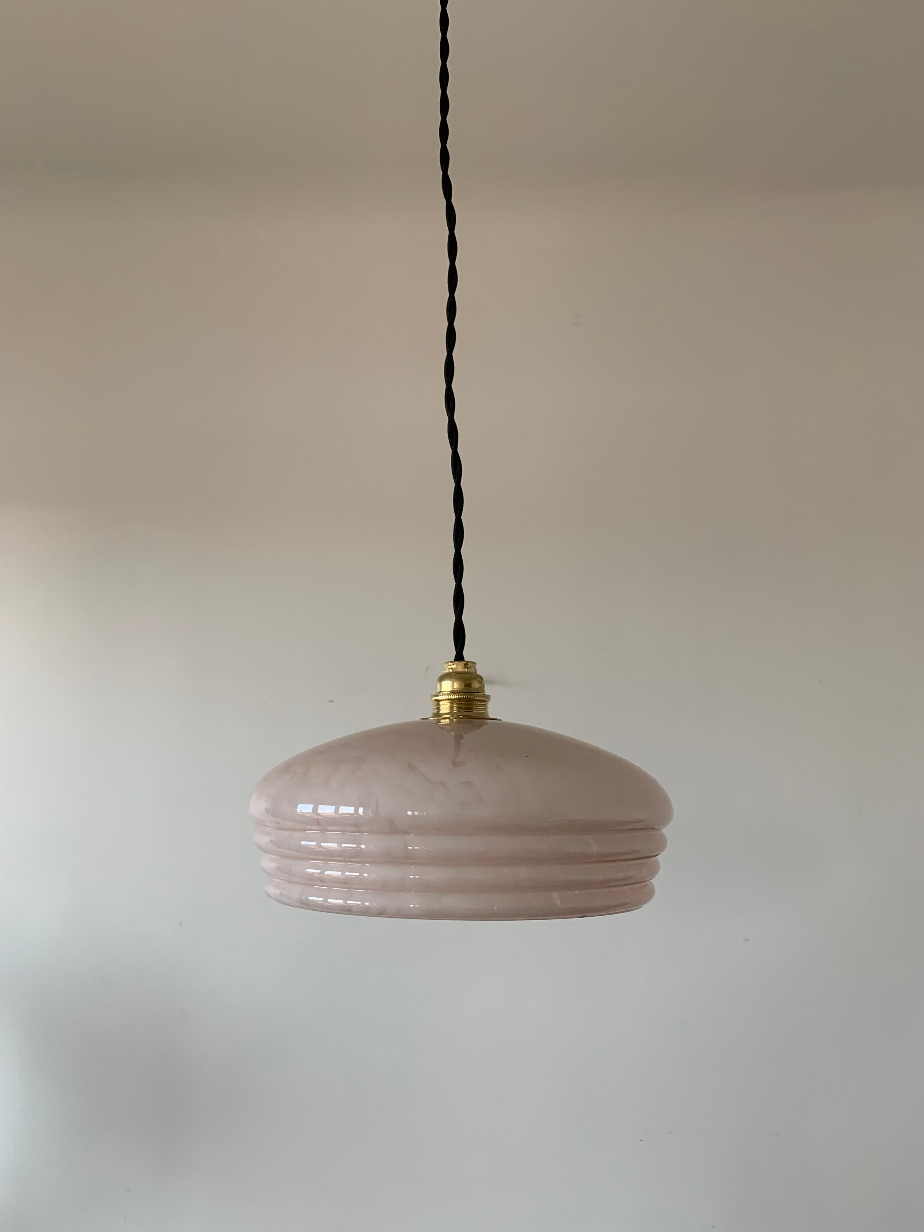 Pink Clichy glass pendant lamp