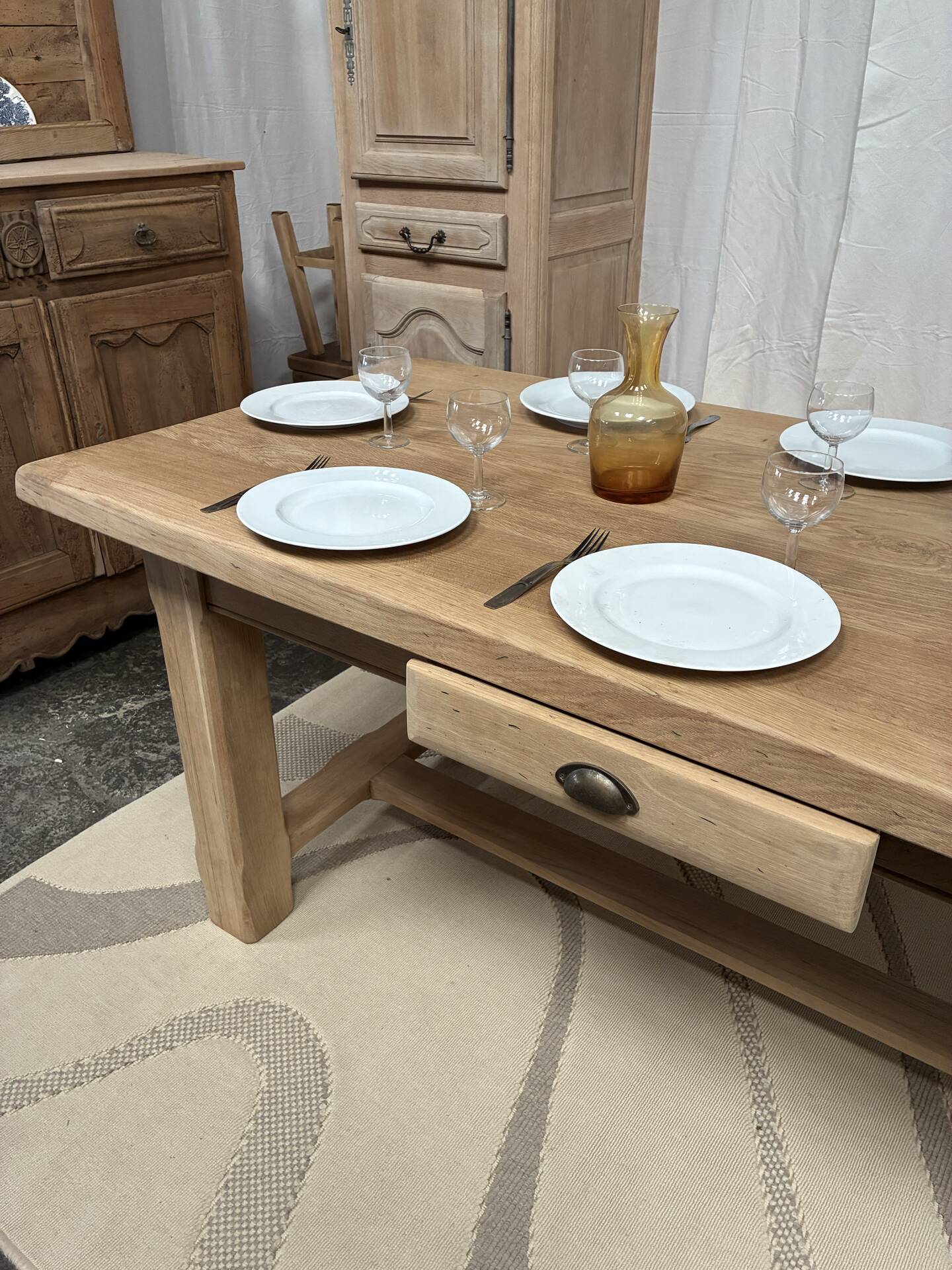 Solid oak farmhouse table