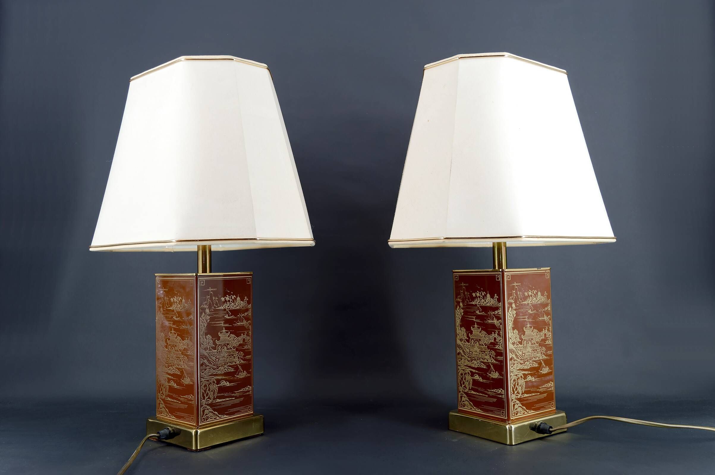 Pair of Chinese and Japanese Style Lamps